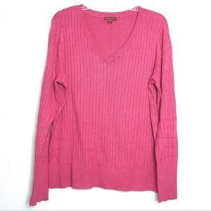 NWOT Merona Cable Knit Sweater Magenta Wm XXL